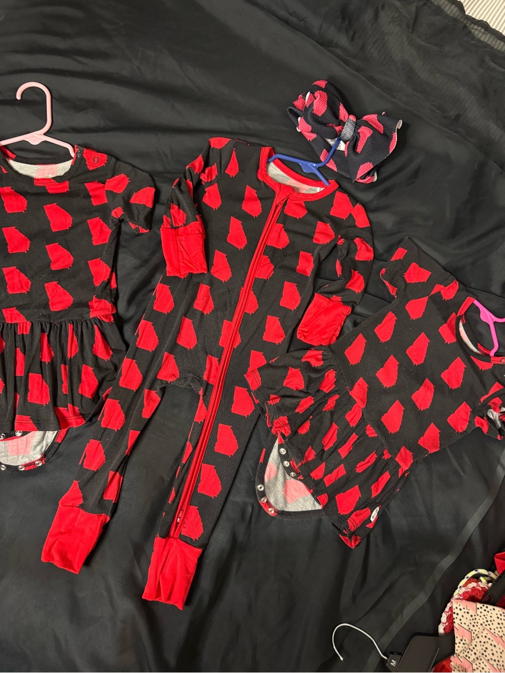 Gigi & Max BAMBOO Black with Red Georgia Pattern - Twirls and Sleeper
